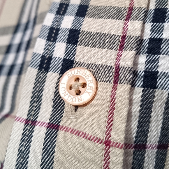 Authentic Burberrys Nova Check Shirt Large made in England - Picture 4 of 14
